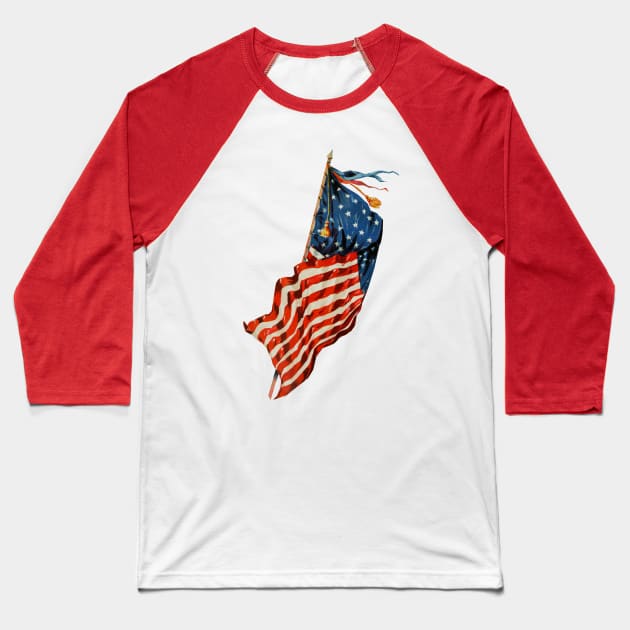 Vintage American Flag Baseball T-Shirt by MasterpieceCafe